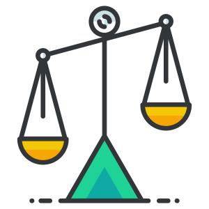 Icon of scales of justice.