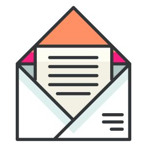 Graphic of a letter in an envelope.