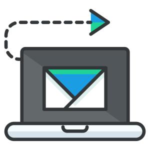 Graphic of email sent from laptop.